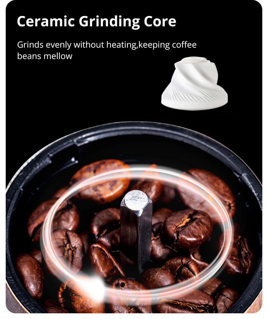 Portable Hand Coffee Grinder – Stainless Steel Manual Mill with Adjustable Coarseness & Wood Grain Design - Home Fads 