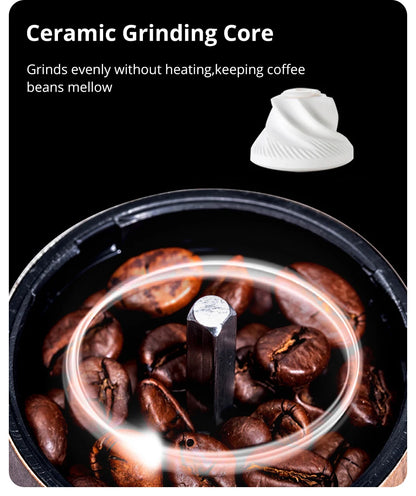Portable Hand Coffee Grinder – Stainless Steel Manual Mill with Adjustable Coarseness & Wood Grain Design - Home Fads 