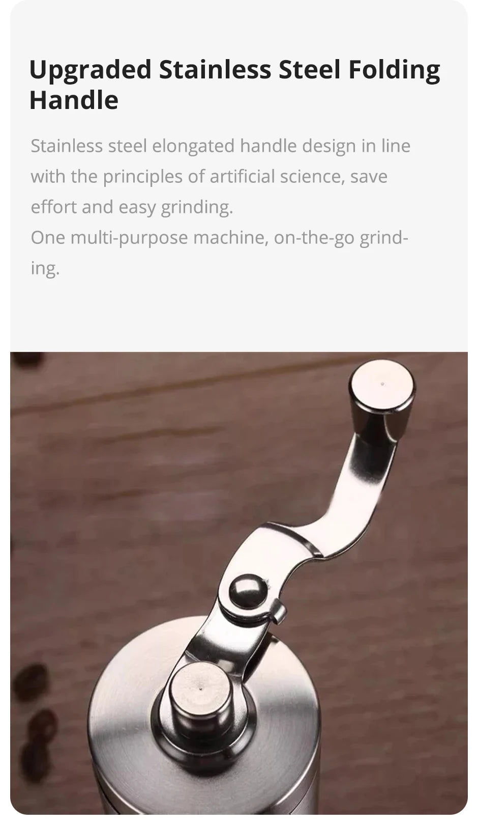 Portable Hand Coffee Grinder – Stainless Steel Manual Mill with Adjustable Coarseness & Wood Grain Design - Home Fads 