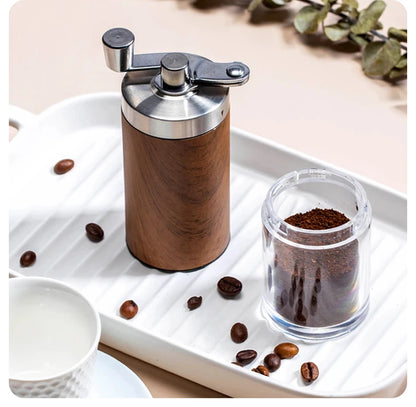 Portable Hand Coffee Grinder – Stainless Steel Manual Mill with Adjustable Coarseness & Wood Grain Design - Home Fads 