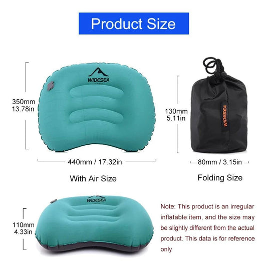 Portable Inflatable Camping Pillow - Compressible Air Cushion for Outdoor Sleeping Gear - Home Fads 