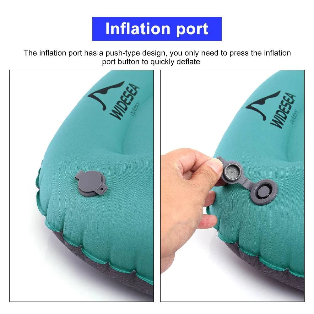 Portable Inflatable Camping Pillow - Compressible Air Cushion for Outdoor Sleeping Gear - Home Fads 
