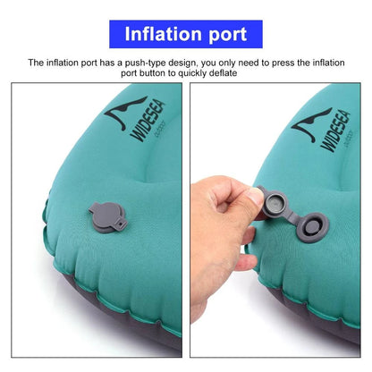 Portable Inflatable Camping Pillow - Compressible Air Cushion for Outdoor Sleeping Gear - Home Fads 