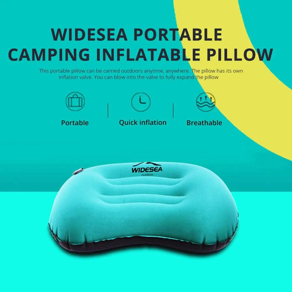 Portable Inflatable Camping Pillow - Compressible Air Cushion for Outdoor Sleeping Gear - Home Fads 