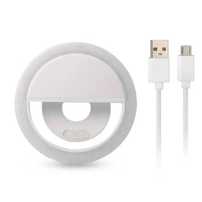 Portable LED Selfie Ring Light Clip-On Lamp - USB Rechargeable Flash Light for Smartphones - Home Fads 