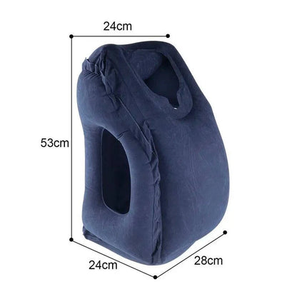 Portable PVC Inflatable Air Travel Pillow with Headrest and Chin Support - Home Fads 