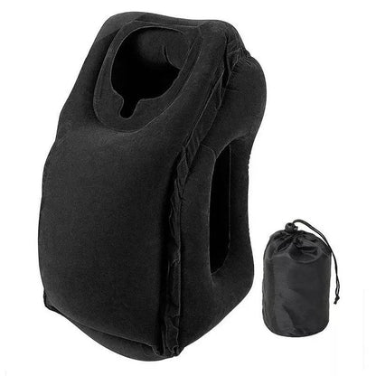 Portable PVC Inflatable Air Travel Pillow with Headrest and Chin Support - Home Fads 