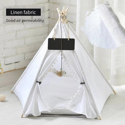 Portable Pet Teepee Tent for Small Dogs, Cats, and Rabbits with Washable Cushion and Accessories – Available in Small, Medium, and Large Sizes - Home Fads 