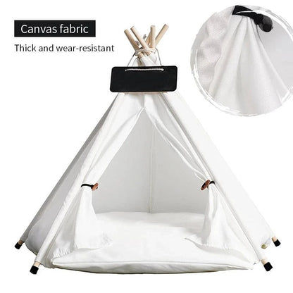 Portable Pet Teepee Tent for Small Dogs, Cats, and Rabbits with Washable Cushion and Accessories – Available in Small, Medium, and Large Sizes - Home Fads 