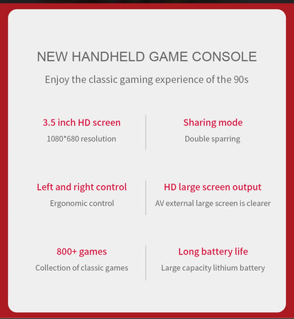 Portable Retro Handheld Gaming Console – 800 Classic Games, 3.5” HD Color Screen, 1080×680 Resolution - Home Fads 