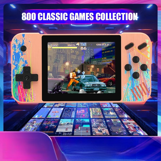 Portable Retro Handheld Gaming Console – 800 Classic Games, 3.5” HD Color Screen, 1080×680 Resolution - Home Fads 
