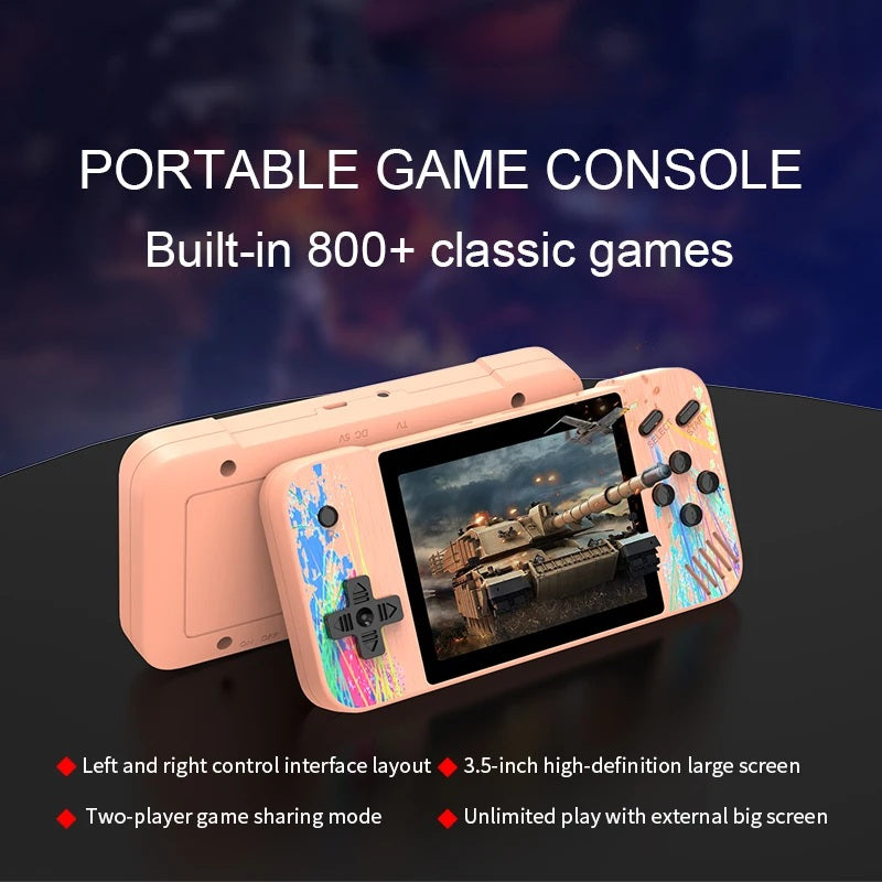 Portable Retro Handheld Gaming Console – 800 Classic Games, 3.5” HD Color Screen, 1080×680 Resolution - Home Fads 