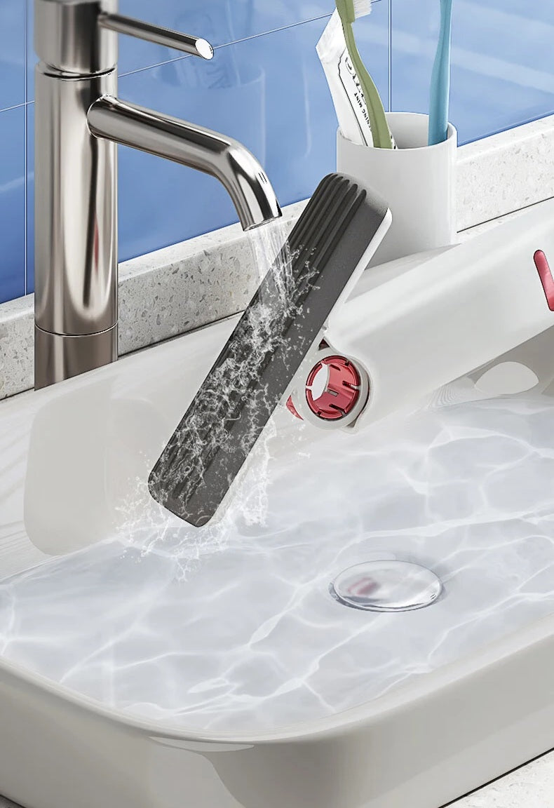 Portable Self-Squeeze Mini Mop with Powerful Absorbency - Ideal for Bathroom, Kitchen, and Car Cleaning - Home Fads 