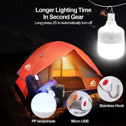 Portable Waterproof LED Camping Bulb - USB Rechargeable Emergency Light for Indoor and Outdoor Activities - Home Fads 