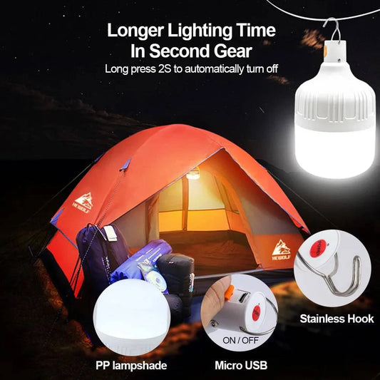 Portable Waterproof LED Camping Bulb - USB Rechargeable Emergency Light for Indoor and Outdoor Activities - Home Fads 