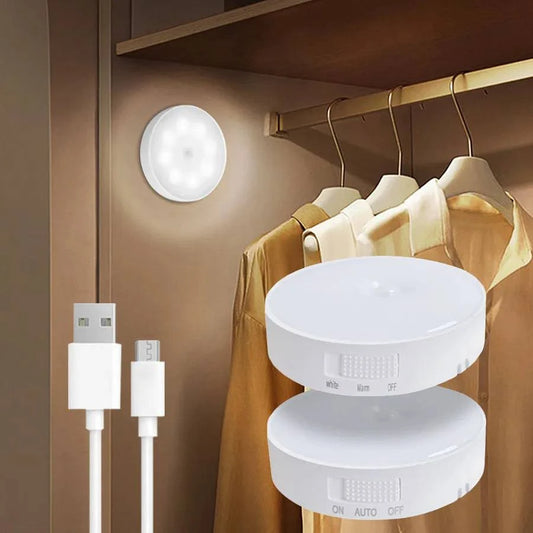 Portable Wireless Rechargeable LED Motion Sensor Night Light for Cabinets, Closets, Wardrobes, and Bedside - Home Fads 