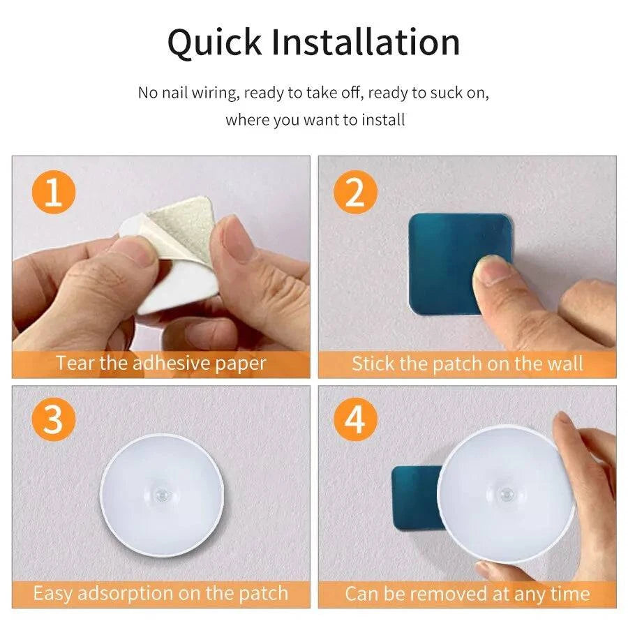 Portable Wireless Rechargeable LED Motion Sensor Night Light for Cabinets, Closets, Wardrobes, and Bedside - Home Fads 