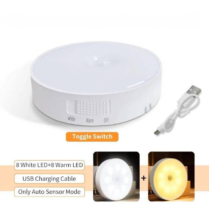 Portable Wireless Rechargeable LED Motion Sensor Night Light for Cabinets, Closets, Wardrobes, and Bedside - Home Fads 