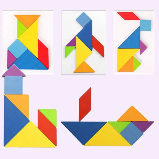 Premium 3D Wooden Animal Jigsaw Puzzle: Colorful Tangram Toy for Kids' Montessori Early Education and Sorting Games - Home Fads 