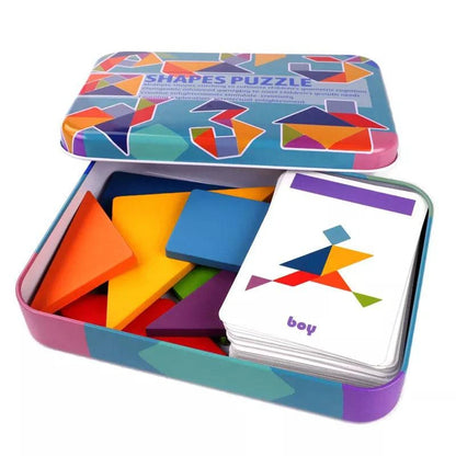Premium 3D Wooden Animal Jigsaw Puzzle: Colorful Tangram Toy for Kids' Montessori Early Education and Sorting Games - Home Fads 