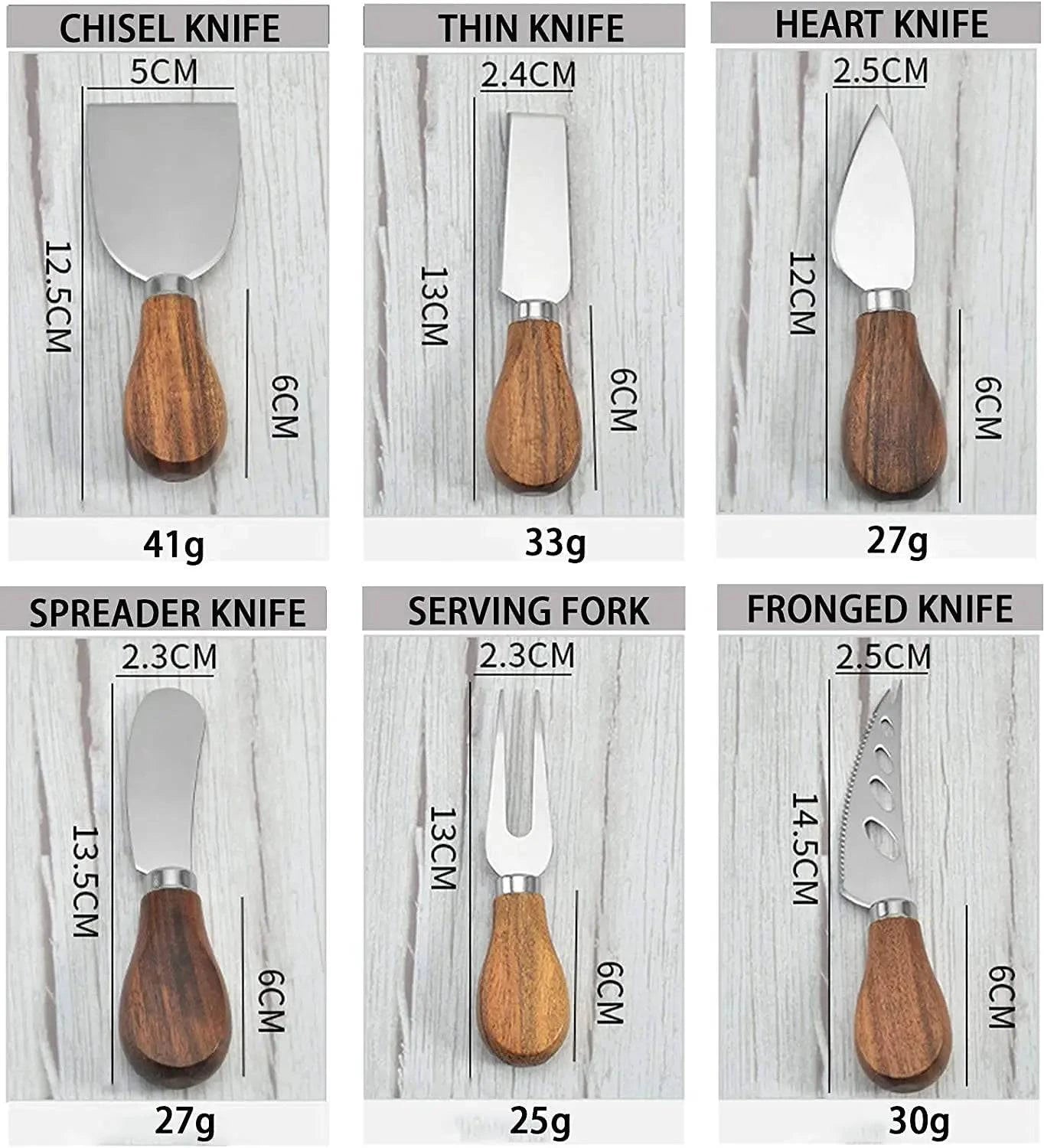 Premium 6-Piece Stainless Steel Cheese Cutlery Knife Set for Charcuterie Boards - Ideal Gift Idea - Home Fads 