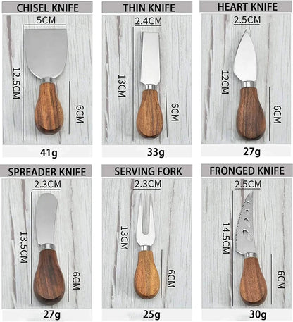 Premium 6-Piece Stainless Steel Cheese Cutlery Knife Set for Charcuterie Boards - Ideal Gift Idea - Home Fads 