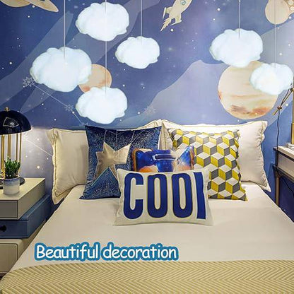 Premium Artificial White Cotton Cloud Wedding Background Decor Props - Ideal for Christmas, Birthday Parties, and Living Room DIY Hanging Decor - Home Fads 
