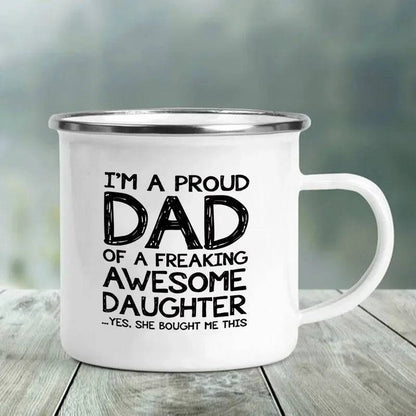 Premium Enamel Coffee Mug with Humorous Design - Perfect Gift Choice for Father's Day - Home Fads 