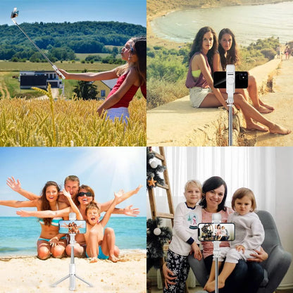Premium Foldable Bluetooth Selfie Stick Tripod with Optional LED Fill Light, Remote Shutter Control for Android and iPhone Devices - Home Fads 