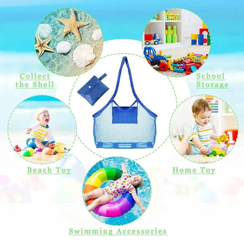 Premium Mesh Beach Tote Bag - Spacious Storage Solution for Children's Beach Essentials - Home Fads 