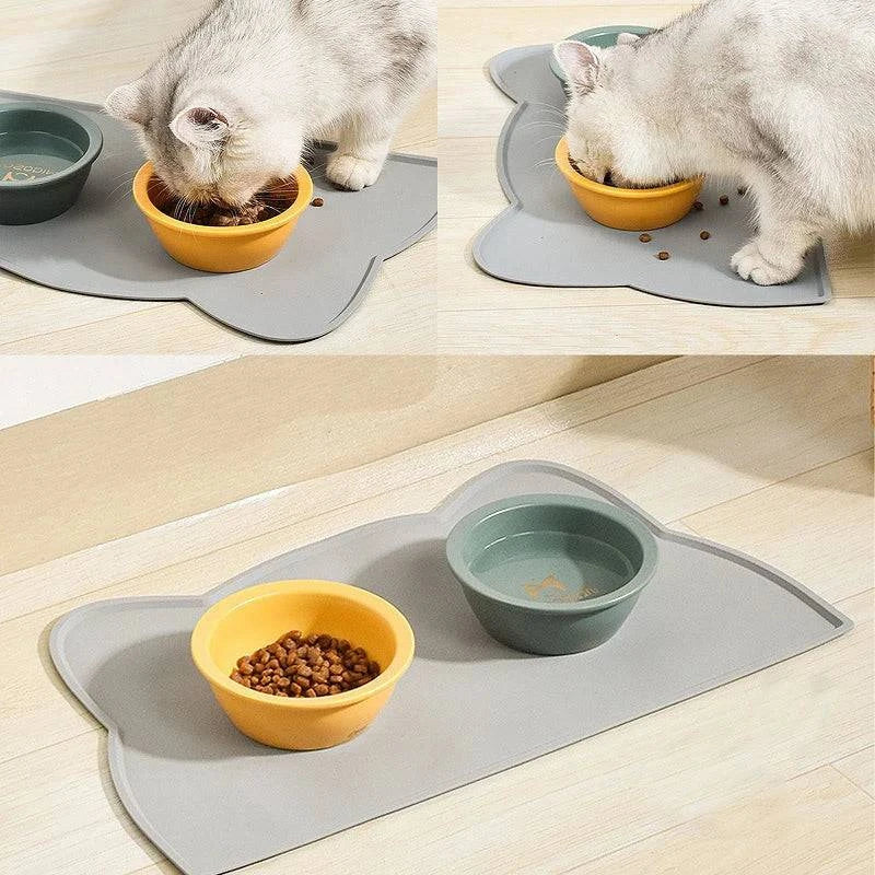 Premium Non-Slip Pet Feeding Mat: Waterproof Silicone with Raised Edge for Cats and Dogs - Home Fads 