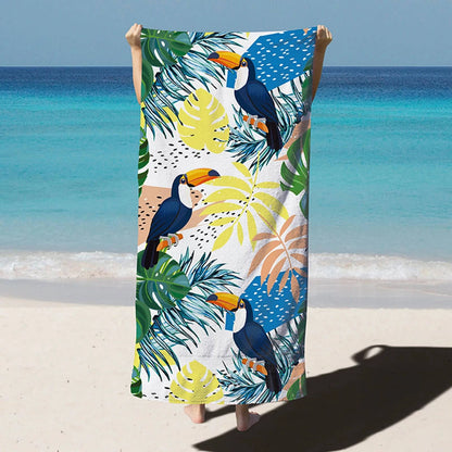 Premium Quick-Dry Microfiber Beach Towel - Oversized 35*71in, Super Absorbent, Printed Design, Ideal for Beach, Pool, and Fitness - Home Fads 