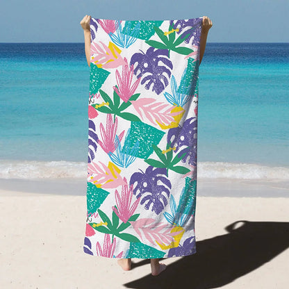 Premium Quick-Dry Microfiber Beach Towel - Oversized 35*71in, Super Absorbent, Printed Design, Ideal for Beach, Pool, and Fitness - Home Fads 