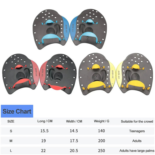 Premium Silicone Swim Training Hand Paddles for Enhanced Swimming Performance - Three Sizes for Kids and Adults - Home Fads 