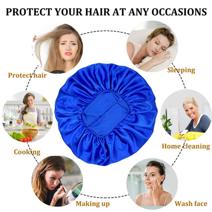 Premium Silk Sleep Bonnet for Women - Large Satin Hair Wrap Cap with Soft Elastic Band - Home Fads 