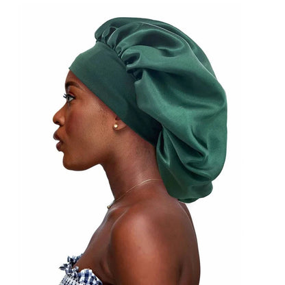 Premium Silk Sleep Bonnet for Women - Large Satin Hair Wrap Cap with Soft Elastic Band - Home Fads 