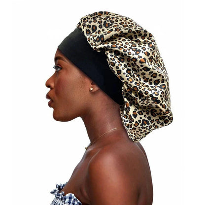 Premium Silk Sleep Bonnet for Women - Large Satin Hair Wrap Cap with Soft Elastic Band - Home Fads 