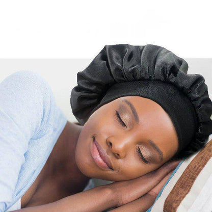 Premium Silk Sleep Bonnet for Women - Large Satin Hair Wrap Cap with Soft Elastic Band - Home Fads 