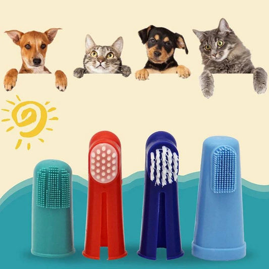 Premium Soft Pet Finger Toothbrush for Dogs and Cats - Gentle Dental Care Tool for Bad Breath, Tartar, and Teeth Cleaning - 1/3 Pieces - Home Fads 