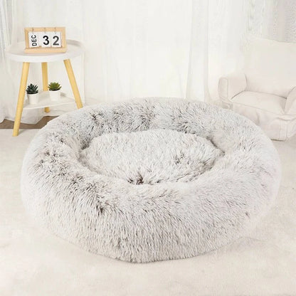 Premium Washable Plush Round Pet Bed for Dogs and Cats - Home Fads 