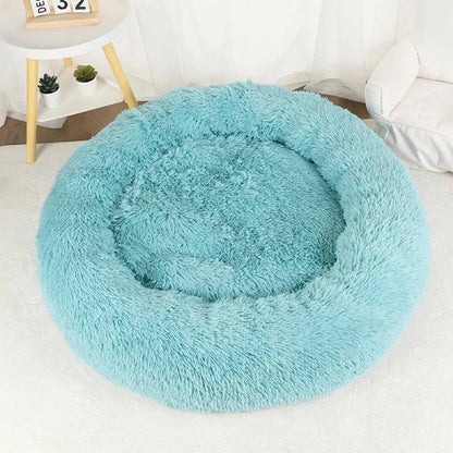 Premium Washable Plush Round Pet Bed for Dogs and Cats - Home Fads 