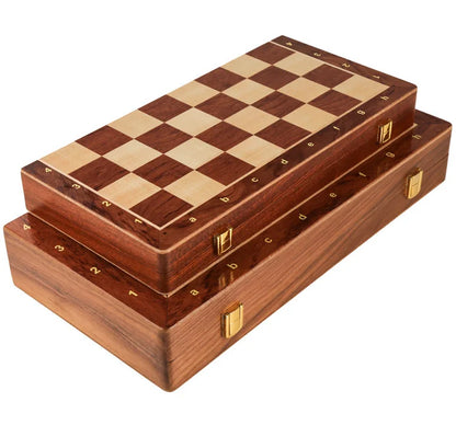 Premium Wooden Chess Set – Folding Walnut Chessboard with Handcrafted Solid Wood Pieces, Ideal Gift for Children & Classic Board Game Enthusiasts - Home Fads 