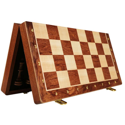 Premium Wooden Chess Set – Folding Walnut Chessboard with Handcrafted Solid Wood Pieces, Ideal Gift for Children & Classic Board Game Enthusiasts - Home Fads 