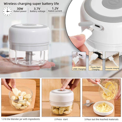 Professional Electric Mini Garlic Chopper & Food Processor - USB Rechargeable - Home Fads 