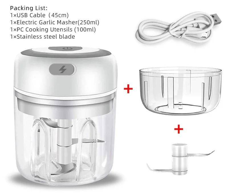 Professional Electric Mini Garlic Chopper & Food Processor - USB Rechargeable - Home Fads 