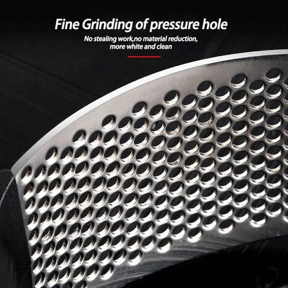 Professional Ergonomic Stainless Steel Garlic Press – Manual Crusher & Mincer for Effortless Garlic Preparation - Home Fads 