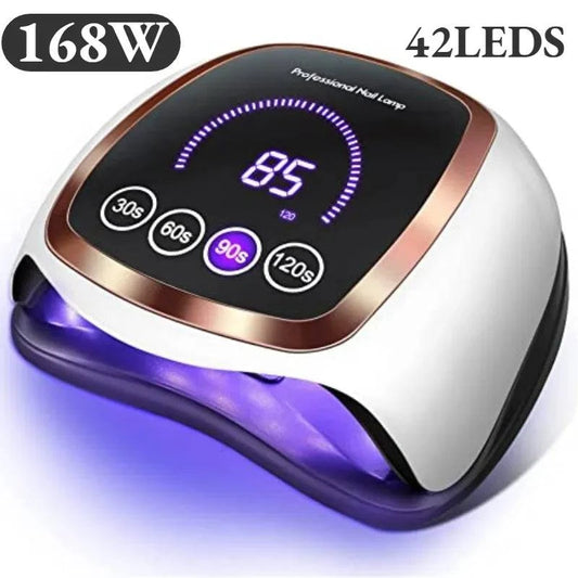 Professional LED UV Nail Drying Lamps - 168W, 280W, 120W, and 80W Options with Auto Sensor - Home Fads 