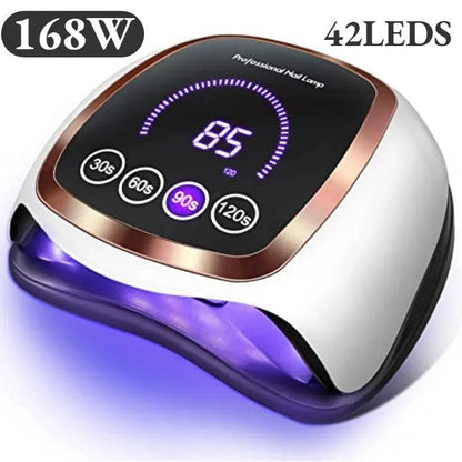 Professional LED UV Nail Drying Lamps - 168W, 280W, 120W, and 80W Options with Auto Sensor - Home Fads 