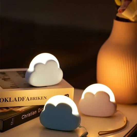 Rechargeable Cloud Night Light - Adorable LED Night Lamp for Bedroom and Children, USB Wireless - Home Fads 