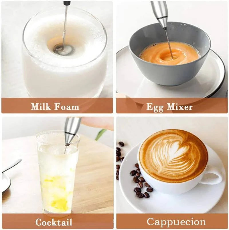 Rechargeable Handheld Electric Milk Frother with USB Charging - Coffee Foam Maker and Mixer - Home Fads 